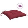 vidaXL Almofad&otilde;es de cadeira 6 pcs tecido oxford vermelho tinto