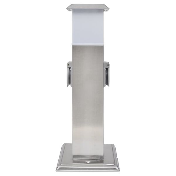 Pilar de soquete de jardim de aço inoxidável com lâmpada