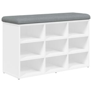 vidaXL Banco para sapatos branco 82x32x50 cm madeira projetada