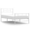 vidaXL Estrutura de cama com cabeceira e p&eacute;s 100x190 cm metal branco