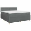 vidaXL Cama box spring com colch&atilde;o Cinzento-Escuro 140 x 190 cm Tecido