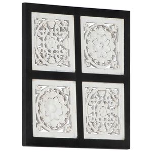 vidaXL Decora&ccedil;&atilde;o Art&iacute;stica Preto e Branco 40 x 40 x 1,5 cm