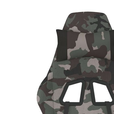 vidaxL Cadeira de gaming com apoio de pés tecido Preto e camuflagem