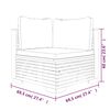 vidaXL Sof&aacute;s de canto para jardim com almofad&otilde;es 2 pcs teca maci&ccedil;a