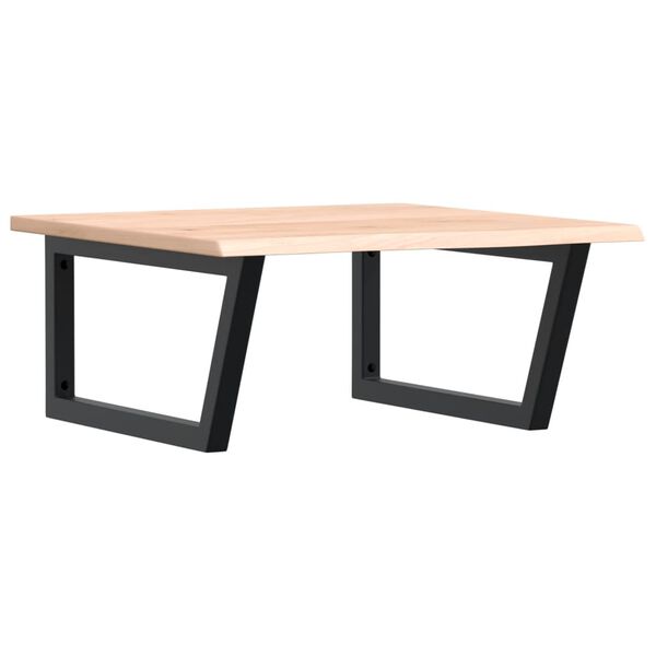 vidaXL Prateleira de parede p/ lavat&oacute;rio a&ccedil;o/madeira carvalho maci&ccedil;a