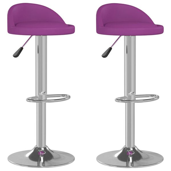 vidaXL Bancos de bar 2 pcs couro artificial roxo