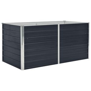vidaXL Canteiro jardim elevado 160x80x45cm a&ccedil;o galvanizado antracite