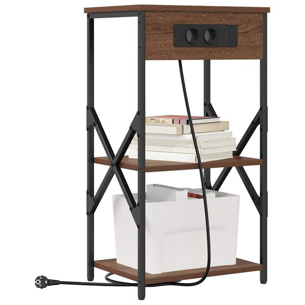 vidaXL Arm&aacute;rio de Cabeceira 2 pcs Carvalho Marrom 41 x 31 x 76 cm