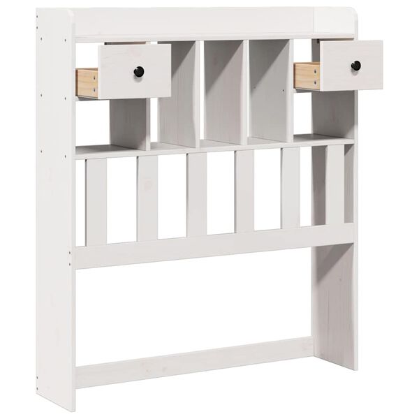 vidaXL Cabeceira com arruma&ccedil;&atilde;o 90 cm madeira de pinho maci&ccedil;a branco