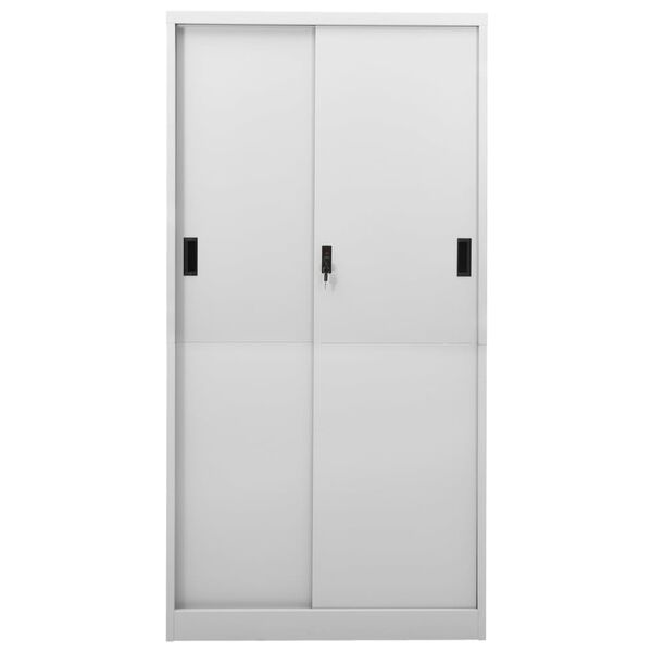 vidaXL Armário escritório porta deslizante 90x40x180cm aço cinza-claro