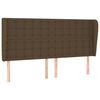 vidaXL Cabeceira cama c/ abas tecido 163x23x118/128 cm castanho-escuro