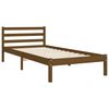 vidaXL Estrutura cama cabeceira 90x200 cm madeira maci&ccedil;a castanho-mel