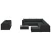 vidaXL 10 pcs conjunto lounge de jardim c/ almofad&otilde;es vime PE preto