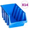 vidaXL Caixas de arrumação empilháveis 14 pcs plástico azul