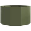 vidaXL Floreira Verde Oliva 90 x 90 x 50 cm A&ccedil;o