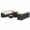 vidaXL Conjunto de Sof&aacute; de Jardim 11 unid. Preto Rattan Sint&eacute;tico