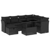 vidaXL 8 pcs conjunto sof&aacute;s de jardim com almofad&otilde;es vime PE preto