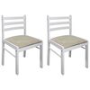 vidaXL Cadeiras de jantar 2 pcs seringueira maci&ccedil;a e veludo branco
