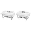 vidaXL Conjunto de rechauds 2 pcs a&ccedil;o inoxid&aacute;vel