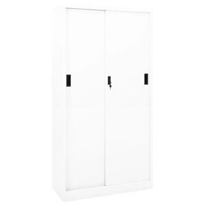 vidaXL Arm&aacute;rio escrit&oacute;rio c/ porta deslizante 90x40x180 cm a&ccedil;o branco