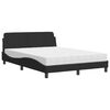 vidaXL Cama com colch&atilde;o Dover 140x190 cm veludo preto