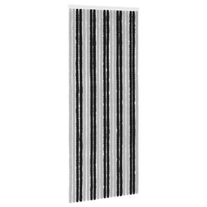 vidaXL Cortina de Insetos Chenille Cinza e Preto 90 x 220 cm 100% PP