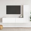 vidaXL 3 pcs conjunto de m&oacute;veis de TV derivados de madeira branco