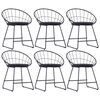 vidaXL Cadeiras jantar c/ assentos em couro artificial 6 pcs a&ccedil;o preto