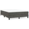 vidaXL Cama com molas/colch&atilde;o 140x200 cm veludo cinzento-escuro