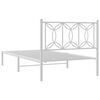 vidaXL Estrutura de cama em metal com cabeceira 107x203 cm branco