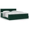 vidaXL Estrutura de cama otomana com colch&atilde;o 200x200 cm verde escuro