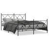 vidaXL Estrutura de cama com cabeceira e p&eacute;s 150x200 cm metal preto
