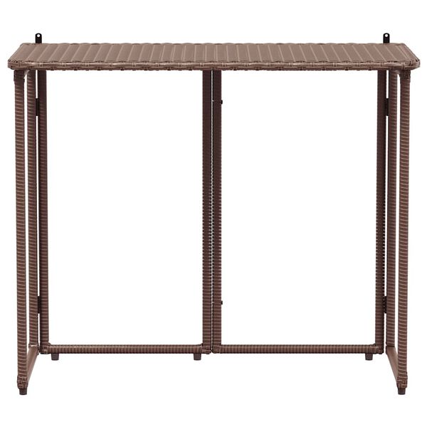 vidaXL Mesa de jardim dobrável 90x51x75 cm vime PE castanho