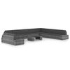 vidaXL 11 pcs conjunto lounge de jardim c/ almofad&otilde;es vime PE cinzento
