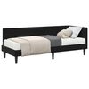 vidaXL Estrutura de Cama de Canto com Colch&atilde;o 2 pcs Preto Veludo