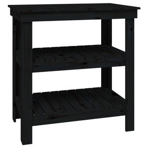 vidaXL Bancada de trabalho 78,5x50x80 cm pinho maci&ccedil;o preto