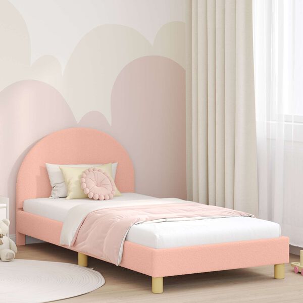 vidaXL Estrutura de Cama Infantil com Cabeceira Rosa 90 x 190 cm
