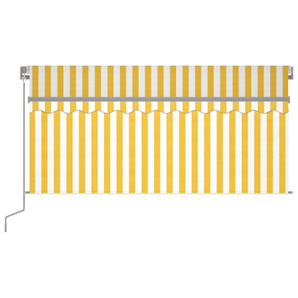 vidaXL Toldo retr&aacute;til manual com estore 3x2,5 m amarelo e branco