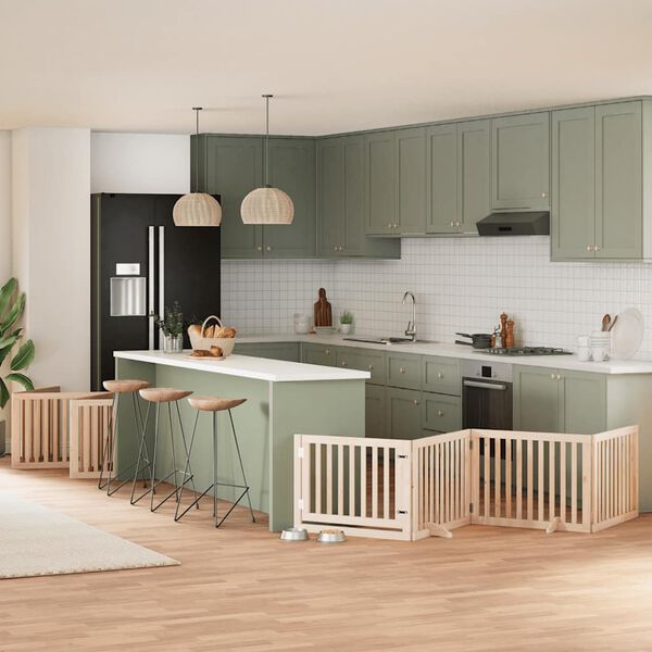 vidaXL Port&atilde;o para c&atilde;es com porta dobr&aacute;vel 12 pain&eacute;is 960 cm &aacute;lamo