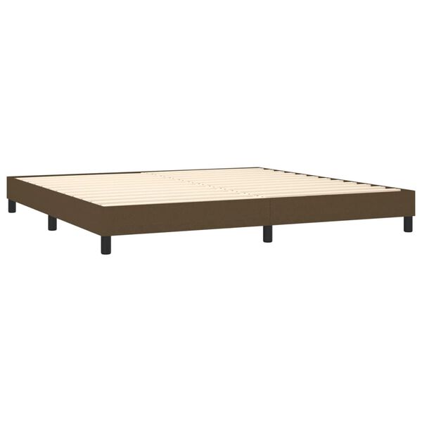 vidaXL Cama com molas/colch&atilde;o 200x200 cm tecido castanho-escuro