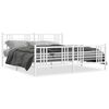 vidaXL Estrutura de cama com cabeceira e p&eacute;s 200x200 cm metal branco