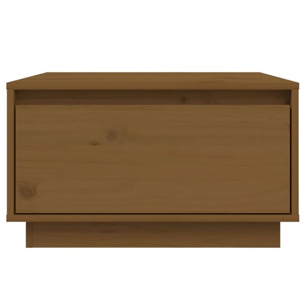 vidaXL Mesa de centro 55x56x32 cm pinho maci&ccedil;o castanho mel