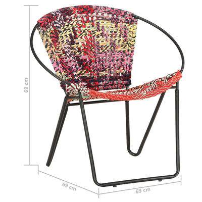 vidaXL Cadeira circular em tecido chenille multicolorido