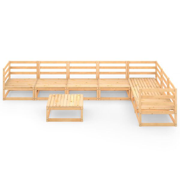 vidaXL 8 pcs conjunto lounge de jardim pinho maci&ccedil;o