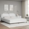 vidaXL Cama com colch&atilde;o Zadar 180x200 cm couro artificial branco
