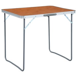 vidaXL Mesa de campismo dobr&aacute;vel com estrutura metal 80x60 cm