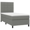 vidaXL Cama box spring c/ colch&atilde;o e LED 80x200 cm tecido cinza-escuro