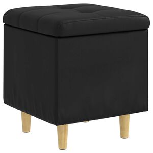 vidaXL Otoman com Armazenamento Preto 40 x 40 x 45 cm Couro sint&eacute;tico