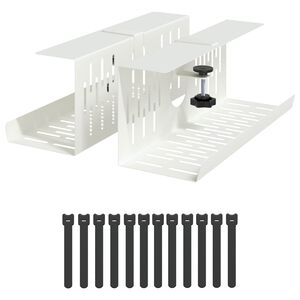 vidaXL Bandeja de Gerenciamento de Cabos para Abaixo da Mesa 2 unid.