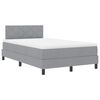 vidaXL Cama Box com colch&atilde;o Cinzento-claro 120 x 190 cm tecido
